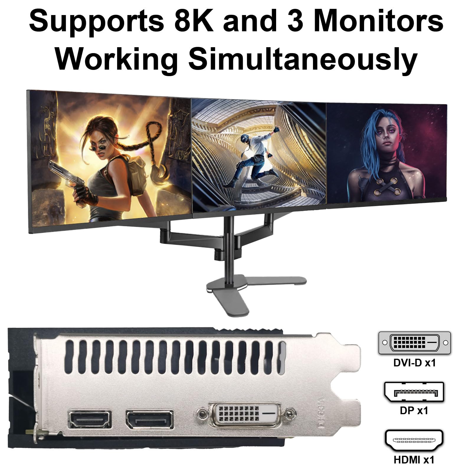 Radeon RX 580 8GB GDDR5 256-Bit Gaming Graphics Card with Dual Cooling Fans | HDMI, DP, DVI Outputs | PCI Express 3.0 GPU for PC Gaming, Video Editing & Office Work | Perfect for 1080p Gaming, Streaming & Multitasking