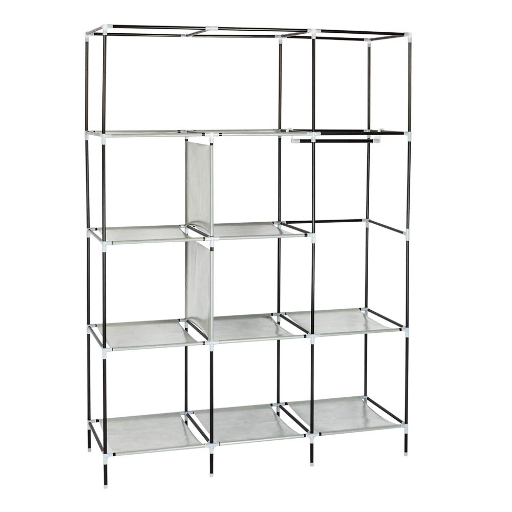 69 Inch Portable Clothes Closet Wardrobe Organizer - Foldable Non-Woven Fabric Storage Cabinet with Metal Frame, Easy Assembly & Extra Durable for Bedroom, Closet, Dorm, RV (Blue) - Perfect for Small Spaces & Seasonal Clothing Storage