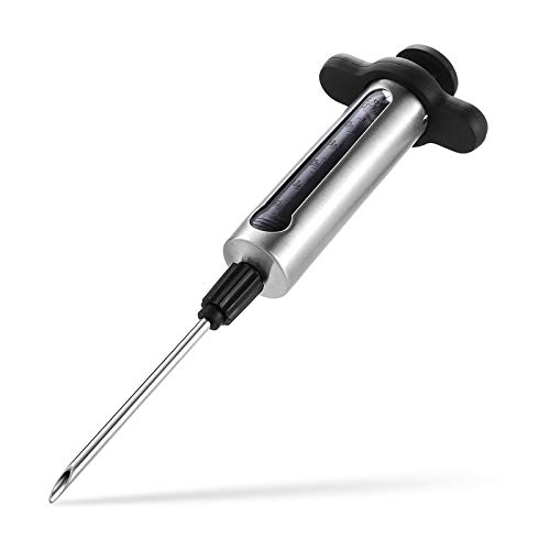 Premium Stainless Steel Marinade Injector Kit - BBQ Meat & Chicken Flavor Injector with Needles - Essential Kitchen Cooking Tool for Grilling, Smoking & Roasting - Perfect for Steaks, Turkey & Seafood