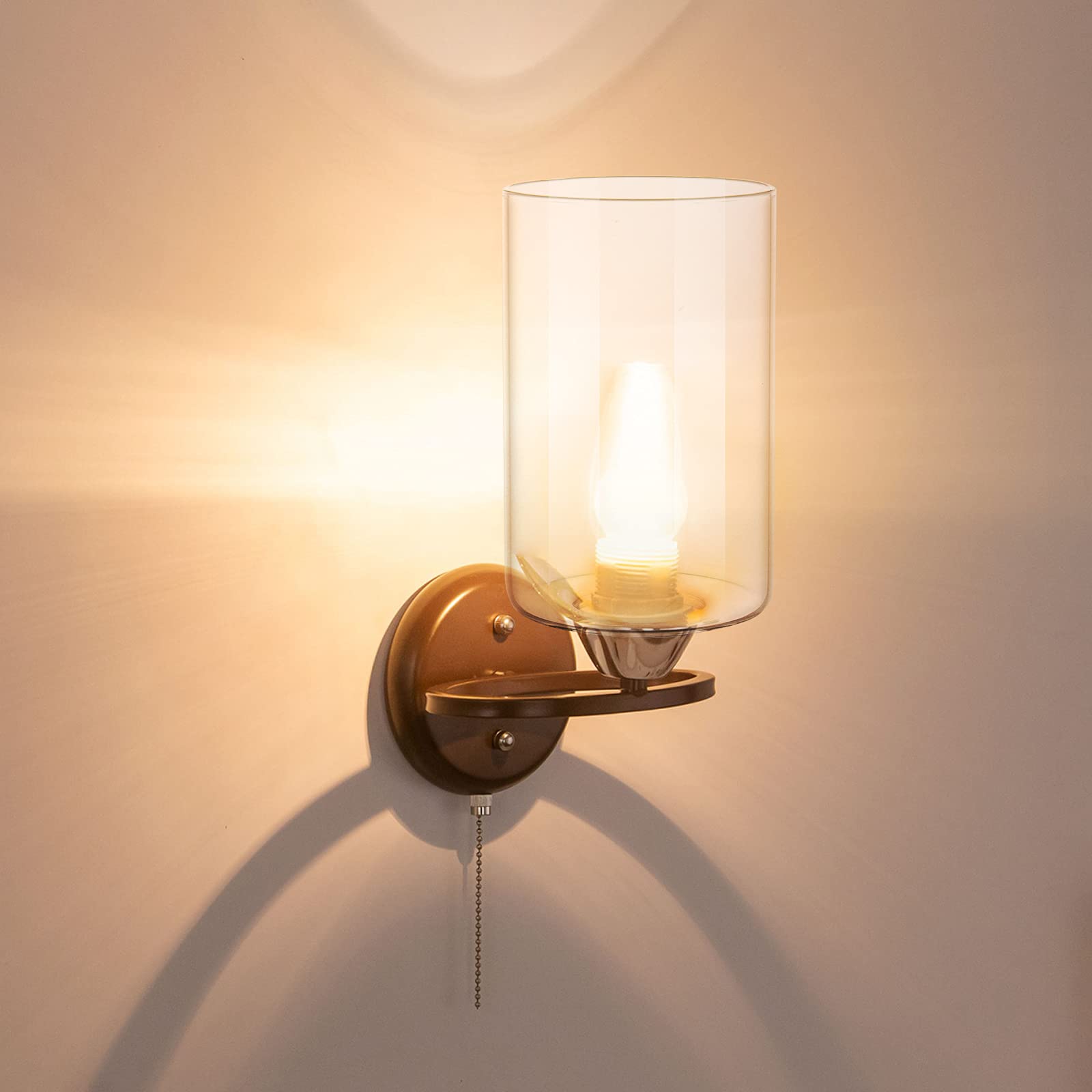 Skelang 2 Pack Clear Glass Cylinder Lamp Shades - 1-5/8