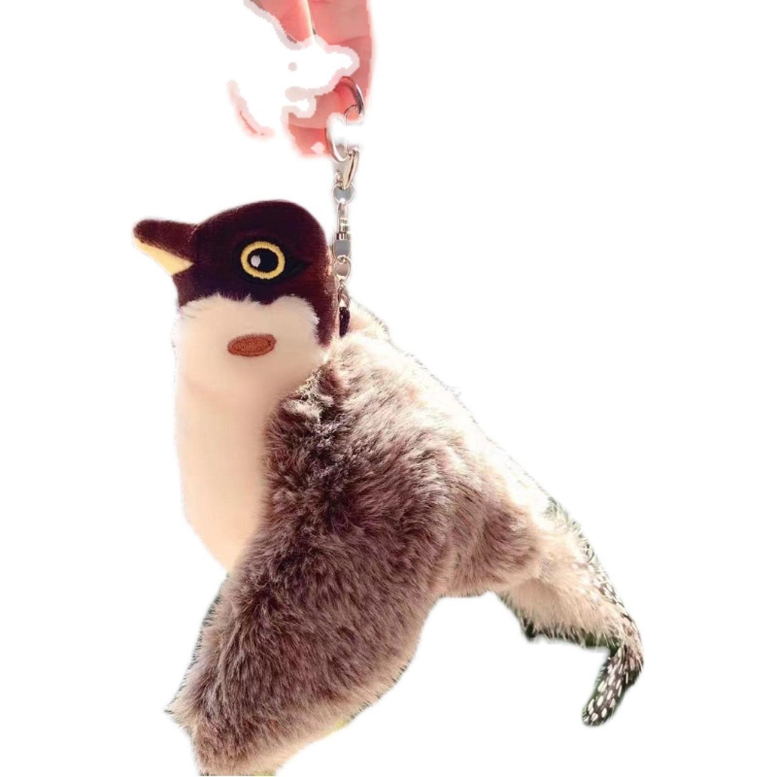Phoenixreal Stuffed Animal Bird - Realistic Simulation Soft Plush Toy Doll with Keychain, Coin Purse & Pendant - Perfect Gift for Kids, Bird Lovers & Collectors (Use for Home Decor, Party Favors, Keychain Accessories)