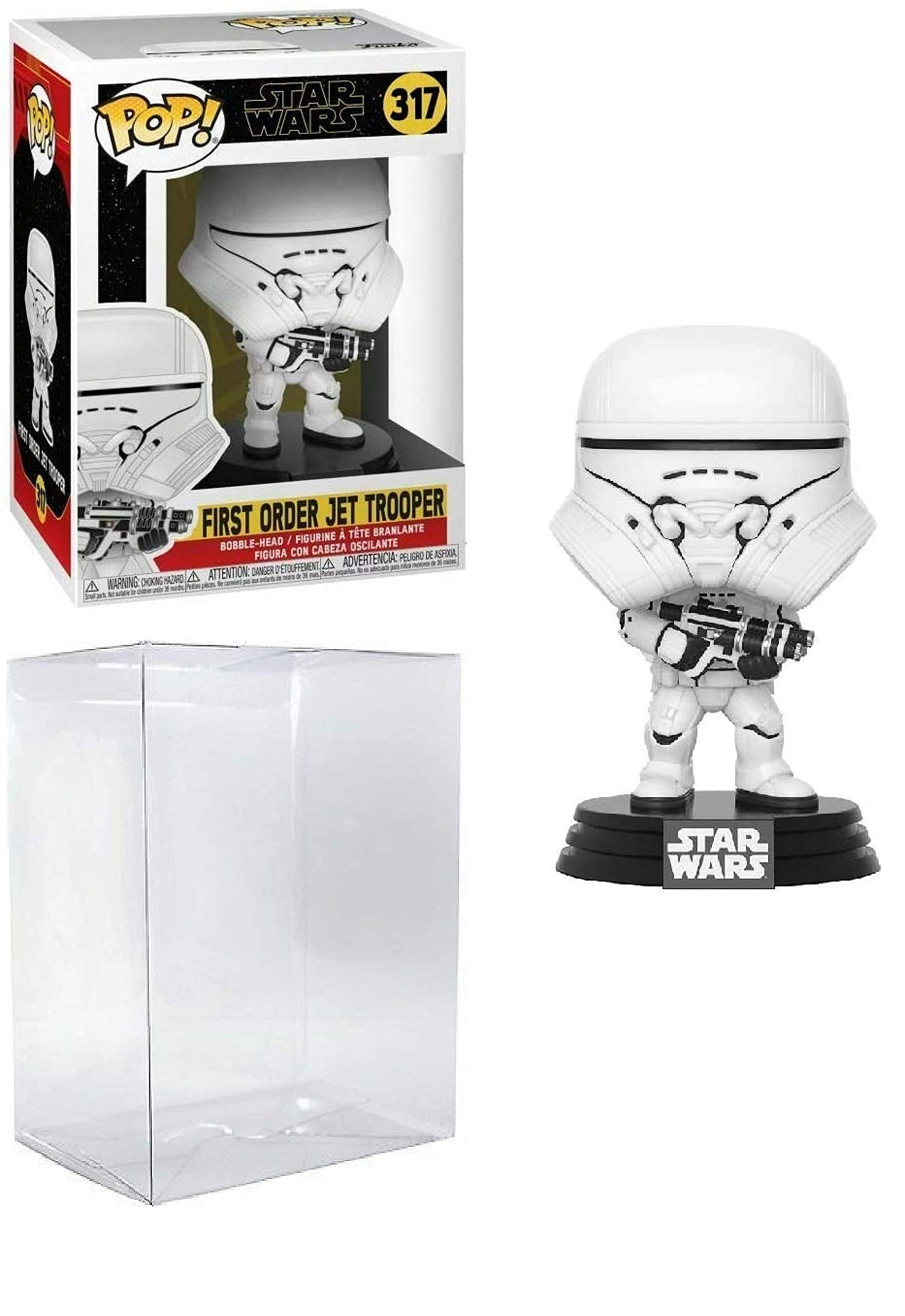 First Order Jet Trooper with Blaster #317 Star Wars The Rise of Skywalker Vinyl Action Figure - Includes Pop Box Protector Case | Collectible Display for Movie Fans & Sci-Fi Enthusiasts
