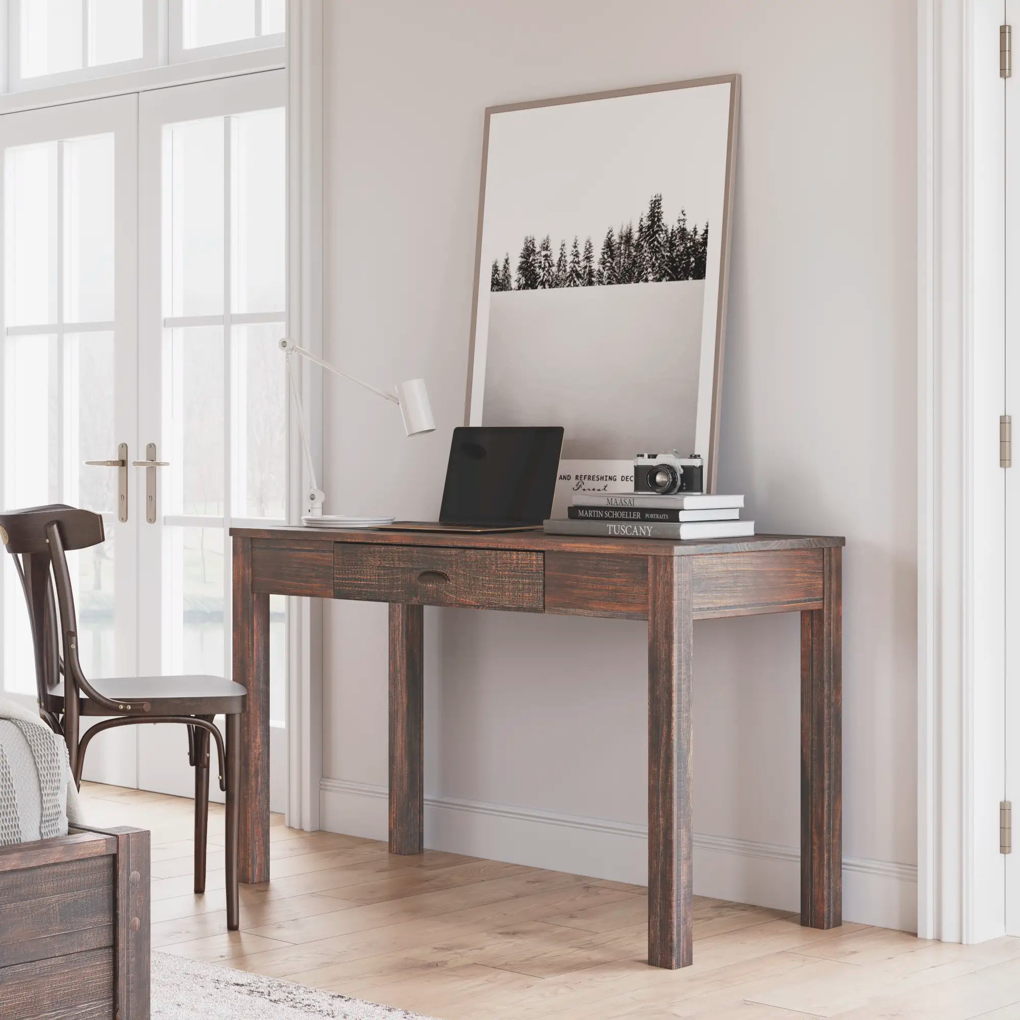 Montauk Desk & Dressing Table - Modern Writing Desk with Mirror | Home Office Furniture for Women, Vanity Makeup Table with Storage | Perfect for Bedroom, Study & Dorm Room Decor