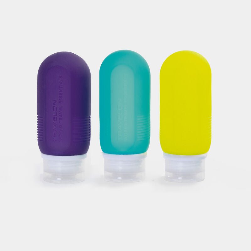 Travelon 3-Pack Leakproof 3oz Travel Bottles for Toiletries | TSA Approved Travel Essentials | Perfect for Airplane Carry-On, Gym & Vacation Packing