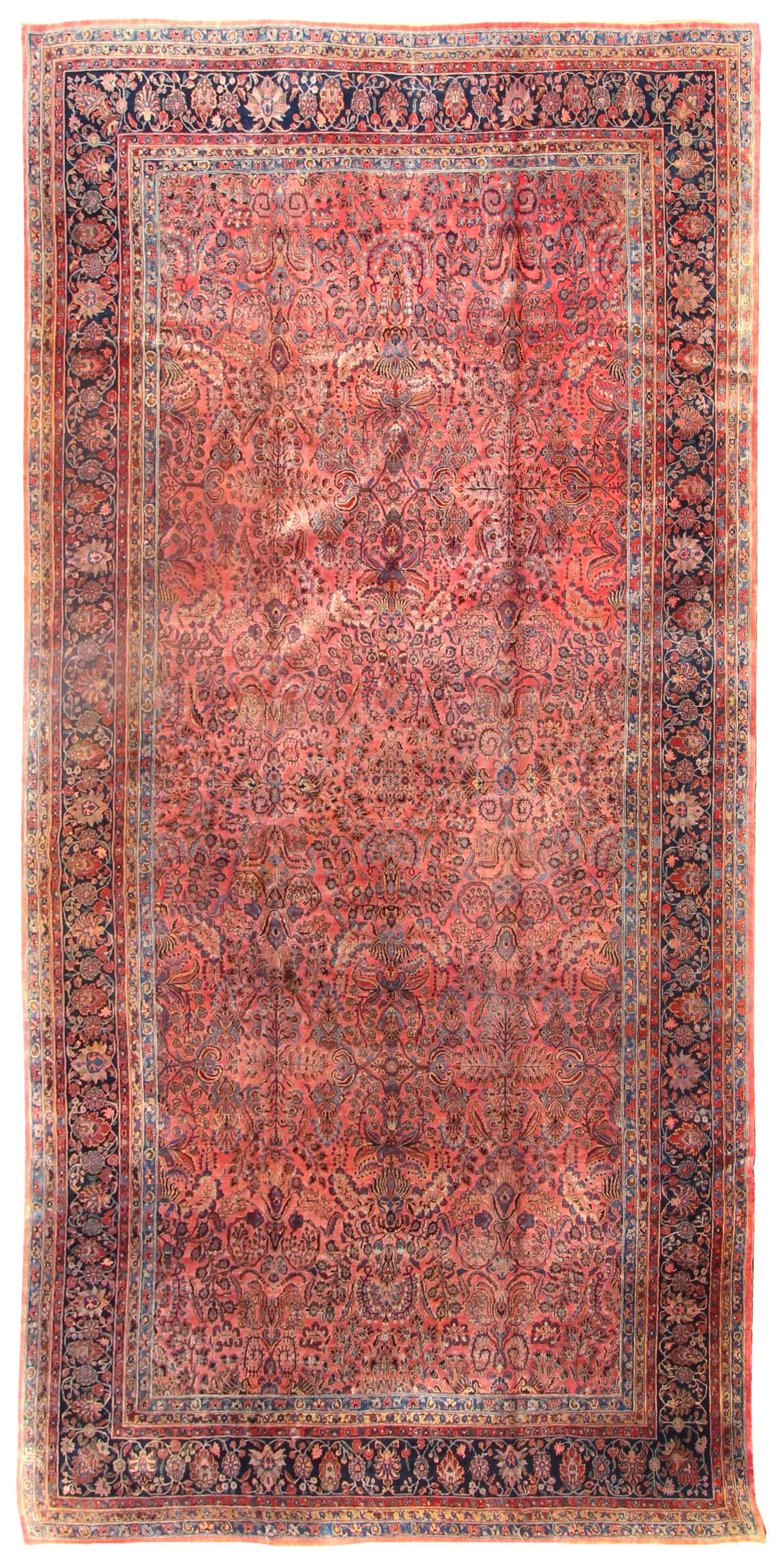 Antique Sarouk Handwoven Traditional Persian Rug - J69663 - Perfect for Living Room, Bedroom & Home Decor