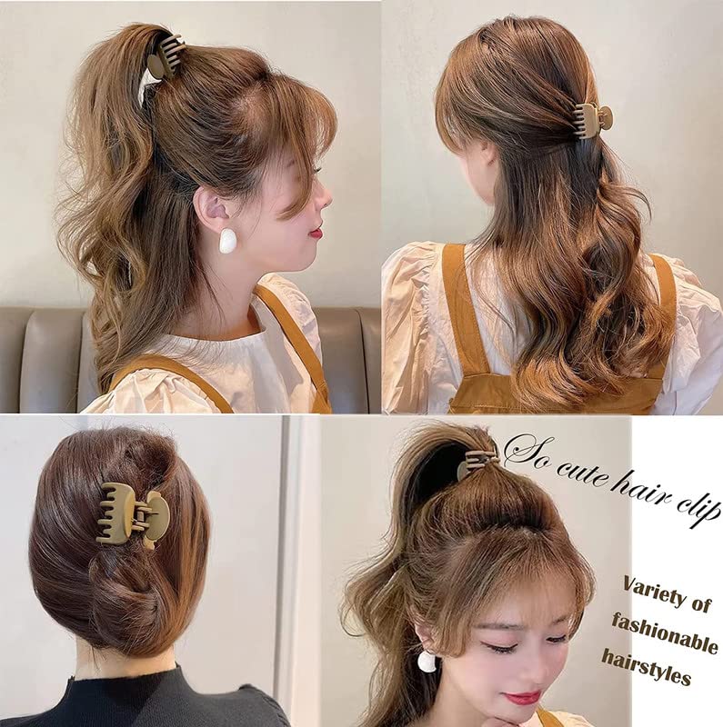 Non-Slip Matte Hair Clips for Women - Medium Size Double Row Jaw Claw Clips for Thin & Thick Hair (6 Pack) | Perfect for Updos, Ponytails & Everyday Hairstyles