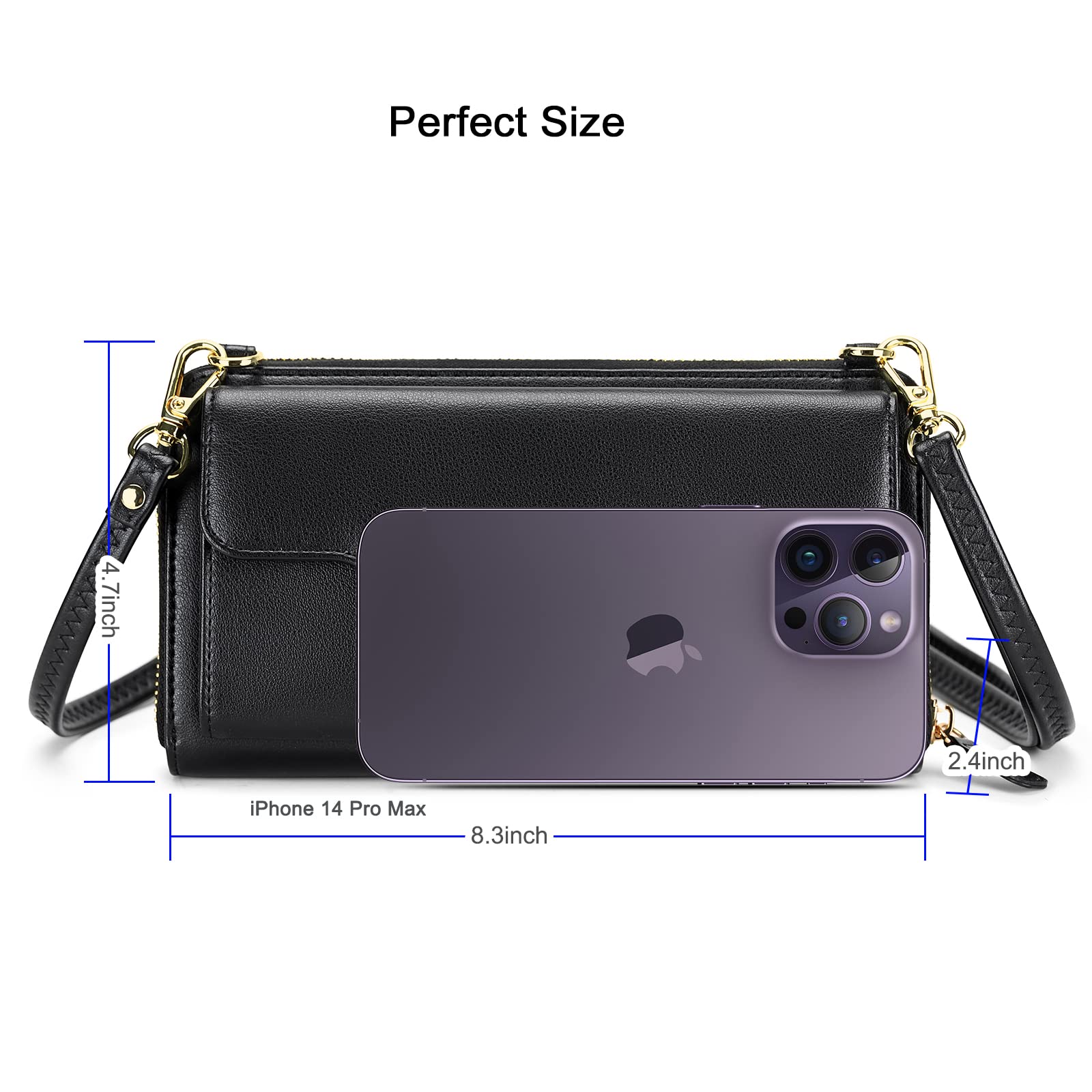 Nuoku Women's Small Crossbody Shoulder Bag - Stylish Clutch Purse with Wristlet & Phone Wallet - Credit Card Holder - Perfect for Daily Use, Shopping, Travel & Parties