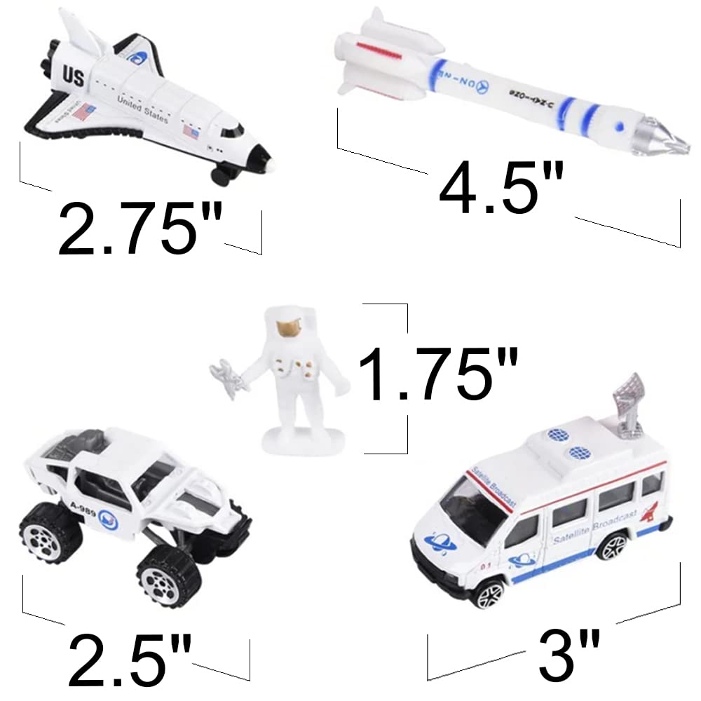 ArtCreativity 15-Piece Die-Cast Space Play Set - Kids Space Toys with Rocket, Shuttle, Astronaut Figures & Rovers - STEM Educational Toys for Boys & Girls - Perfect for Space-Themed Birthday Gifts & Classroom Learning Activities