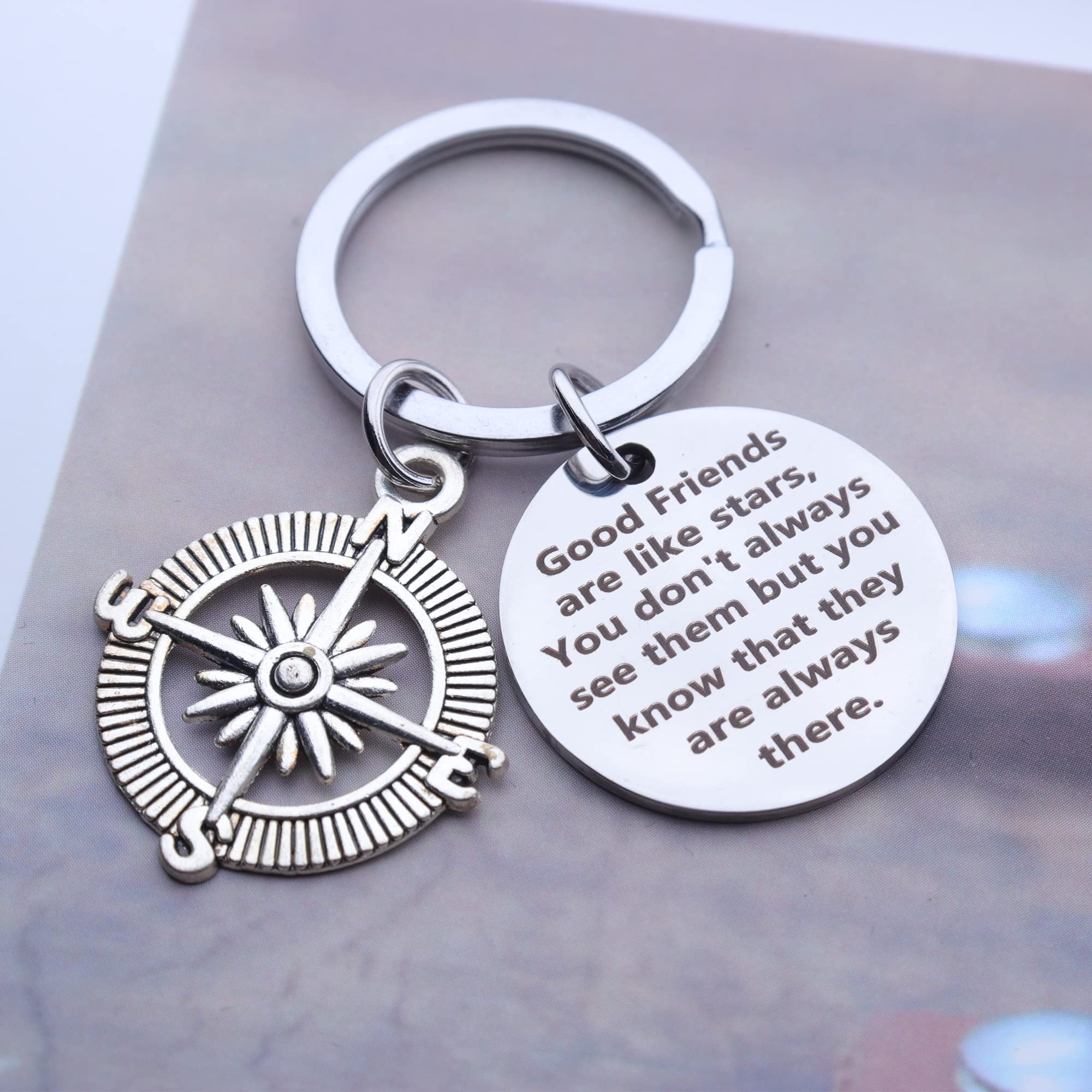 Best Inspirational Keychain for Friends - Engraved Mantra Jewelry Gift for Women & Men - Perfect Birthday Present for Her, Him, Couples & Best Friends - Office, Home, Car & Everyday Carry Accessory