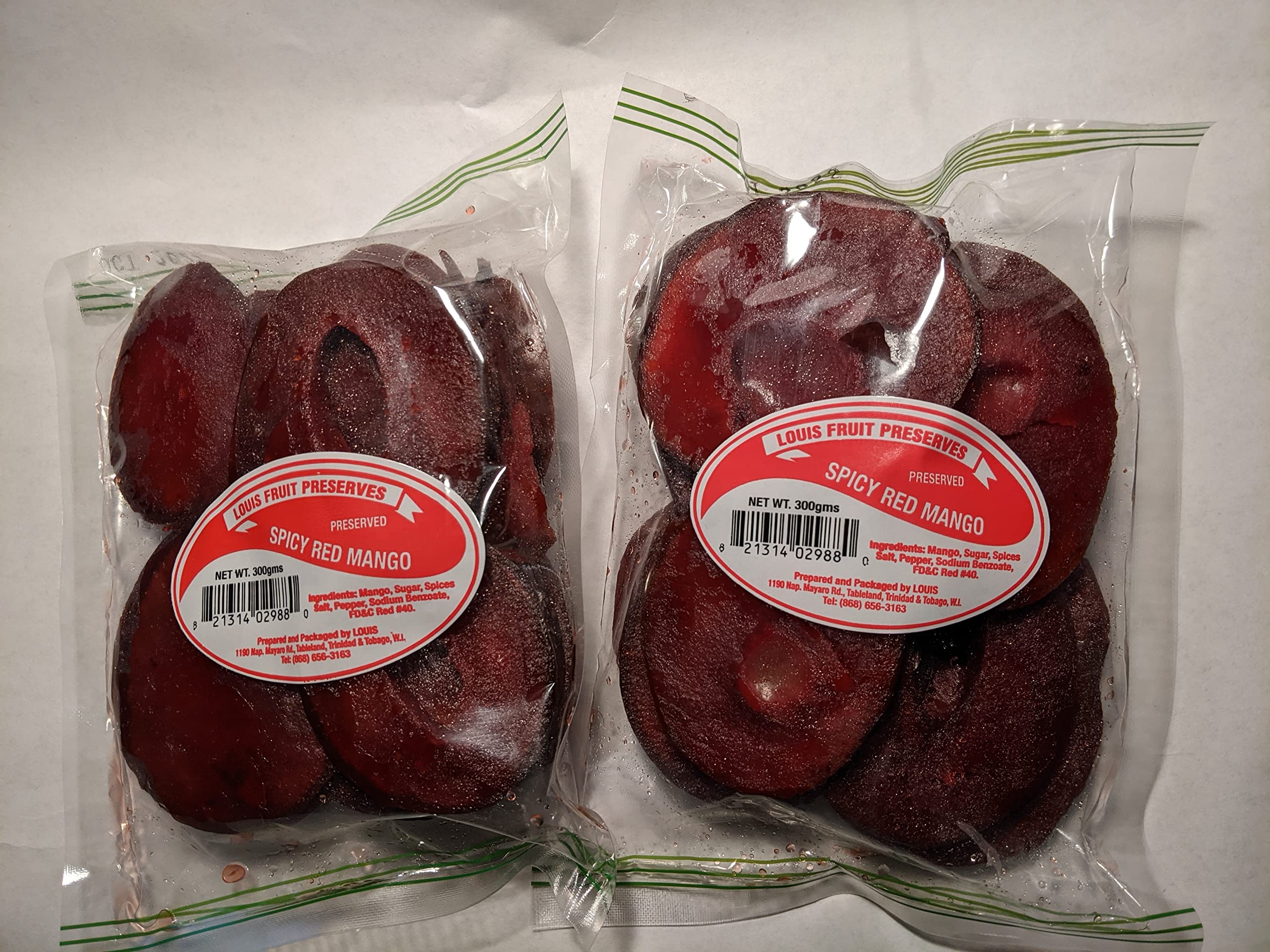 Louis Spicy Red Mango Fruit Preserves 300g (Pack of 2) - Authentic Trinidad & Tobago Snack | Perfect for Breakfast, Dessert Topping & Gift Giving