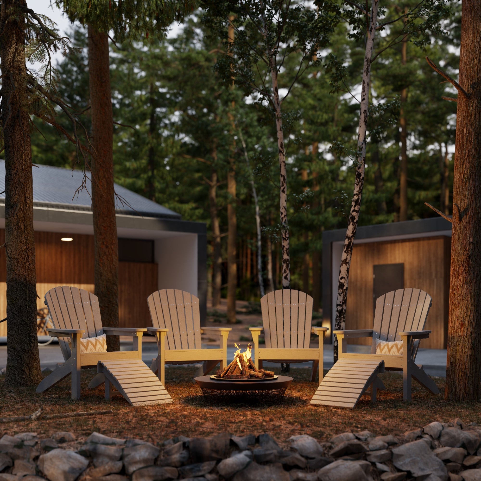 Heritage Sunset Adirondack Chair - Outdoor Patio Furniture for Backyard, Garden & Poolside Relaxation | Durable Weather-Resistant Wooden Lounge Chair