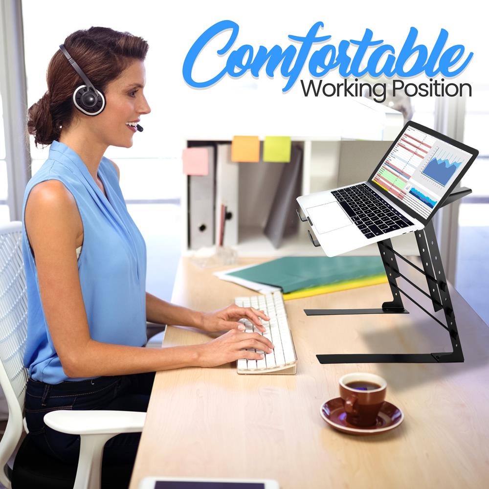 Ergonomic Dual Laptop Stand for Home & Office - Adjustable Height Computer Riser for MacBook, Notebook, Tablet - Perfect for Workstations, Desks, and Workspaces
