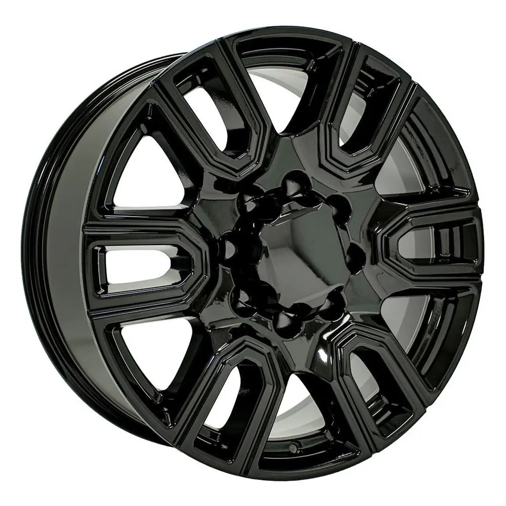 20 Inch Black Replacement Wheel for Chevy Truck - CV96A Replica Rim 20x8.5 | Durable Alloy Rims for Off-Roading, Towing & Daily Driving