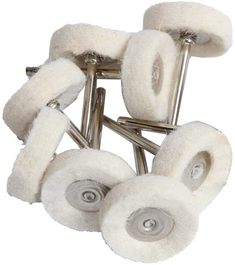 82PCS 1Inch Polishing and Buffing Kit - Professional Wool Fabric Cotton Pads (50PCS) & Abrasive Wheels (32PCS) with 3mm Shank for Rotary Tools - Perfect for Metal Polishing, Jewelry Making, and DIY Crafts