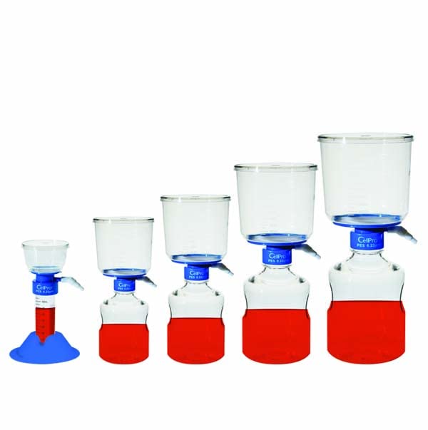 CellPro™ 50ml Vacuum Filtration Flasks with 0.45µm PES Membrane - Sterile Laboratory Filter Funnels for Sample Preparation, DNA/RNA Extraction | Ideal for Microbiology, Cell Culture & Pharmaceutical Research