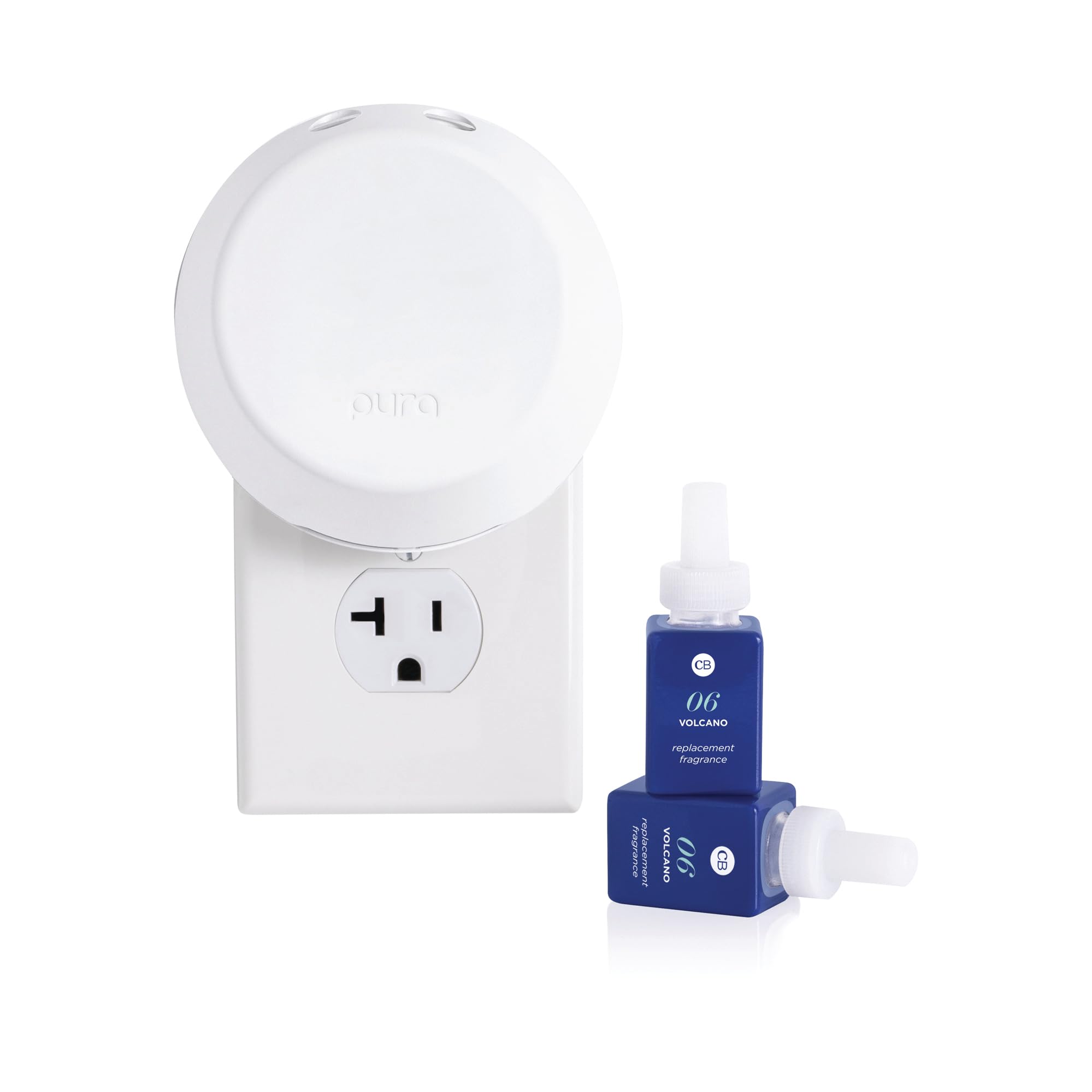 Capri Blue Pura 4 Smart Home Fragrance Diffuser Kit with 2 Refills - Luxury Wall Plug-in Air Freshener for Home & Office - Volcano Scent - Aromatherapy for Relaxation & Stress Relief