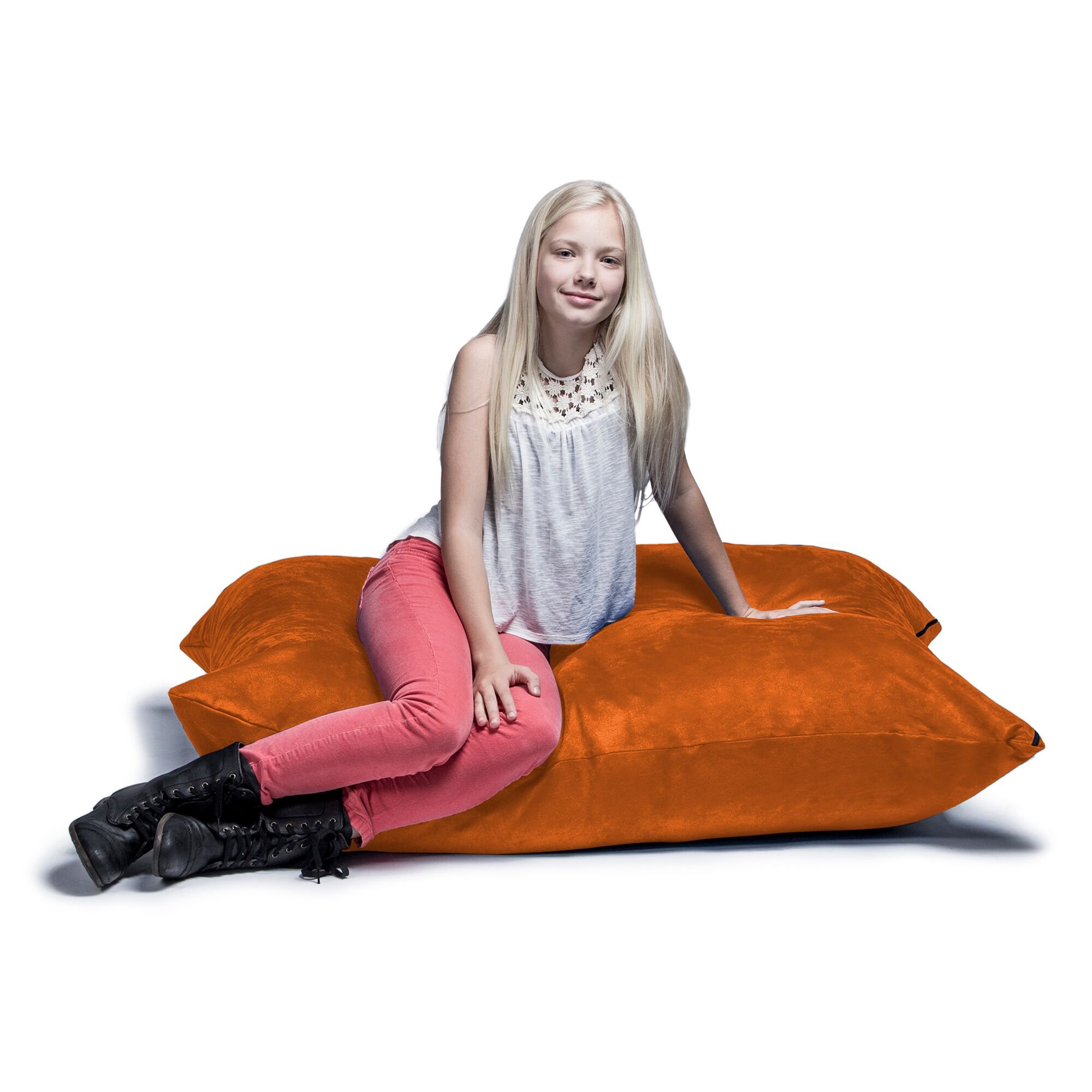 Jaxx 3.5 ft Kids Bean Bag Chair - Soft Plush Pumpkin Shaped Pillow Saxx for Playroom, Bedroom & Dorm Room - Cozy Seating for Reading, Gaming & Relaxation
