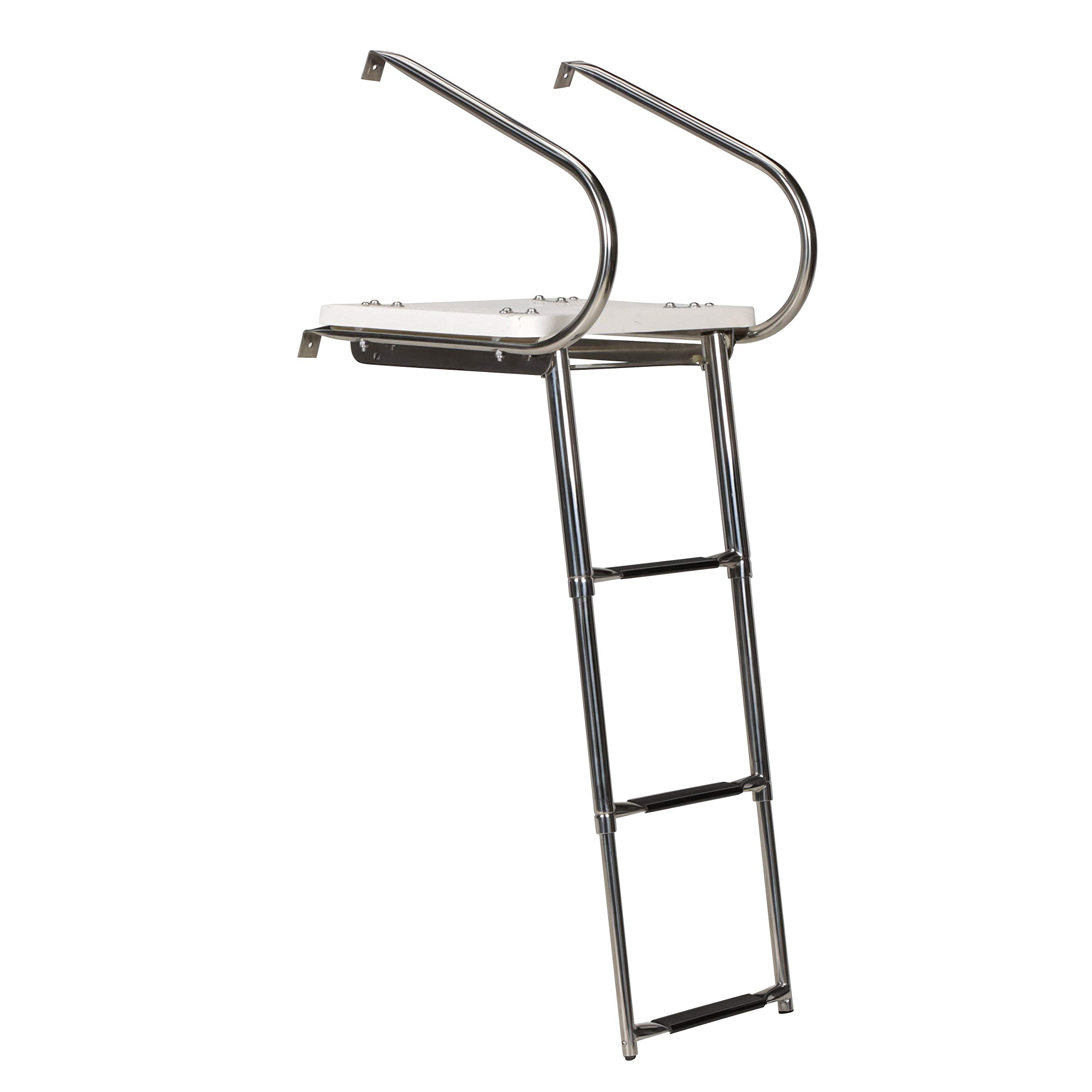Seachoice Deluxe Universal Swim Platform with Side Mount Telescoping Ladder - Heavy Duty Boat Swimming Deck for Easy Water Access, Diving & Relaxation | Fits Most Boats, Pontoons & Watercrafts | Perfect for Swimming, Fishing & Water Sports