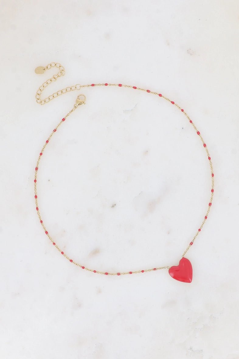 Cristobal Heart Resin Pendant Necklace for Women - Elegant Fashion Jewelry Gift for Valentine's Day, Anniversary & Special Occasions