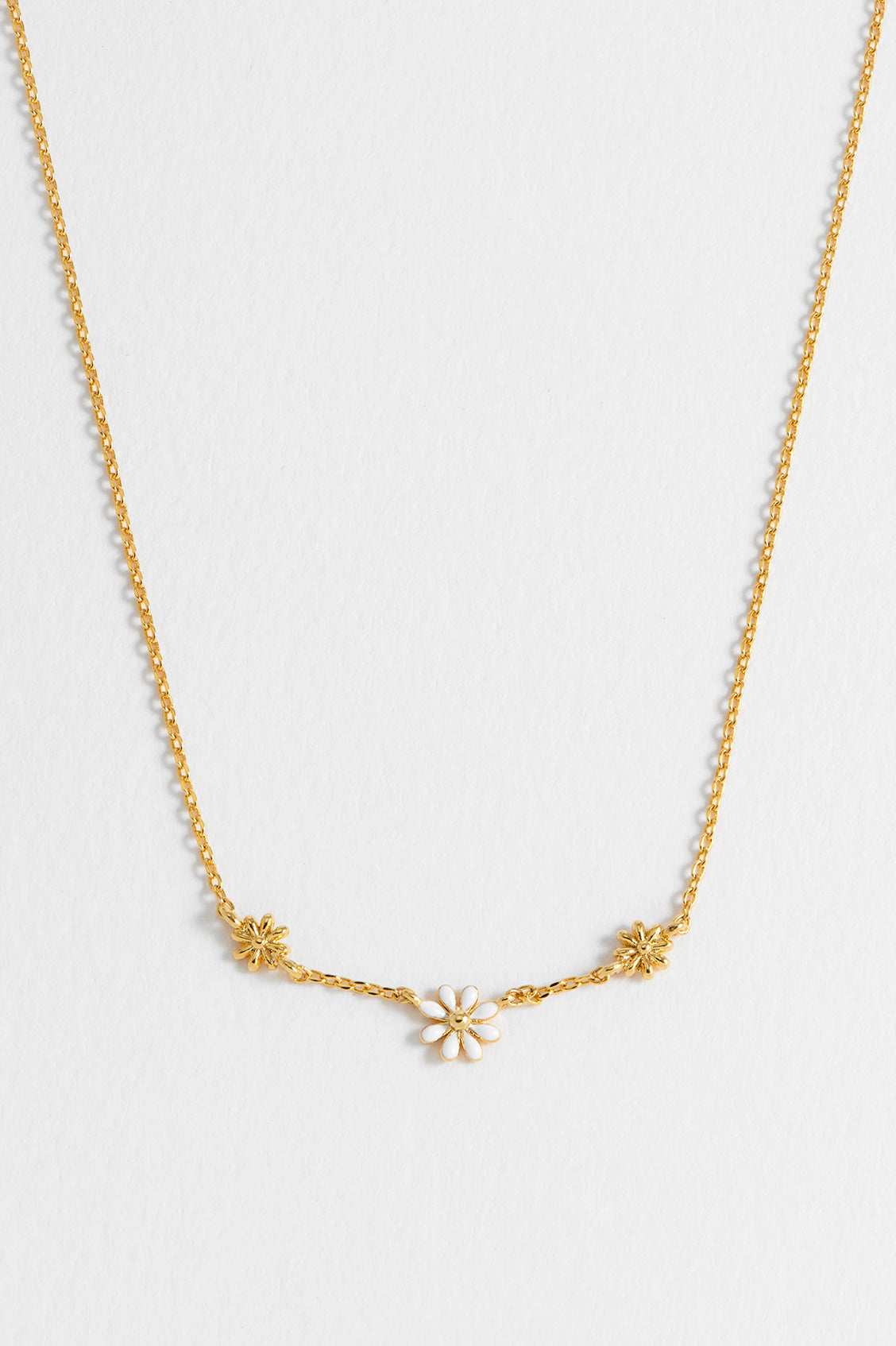 Elegant Triple Flower White Enamel Necklace for Women - Perfect for Weddings, Parties & Everyday Wear