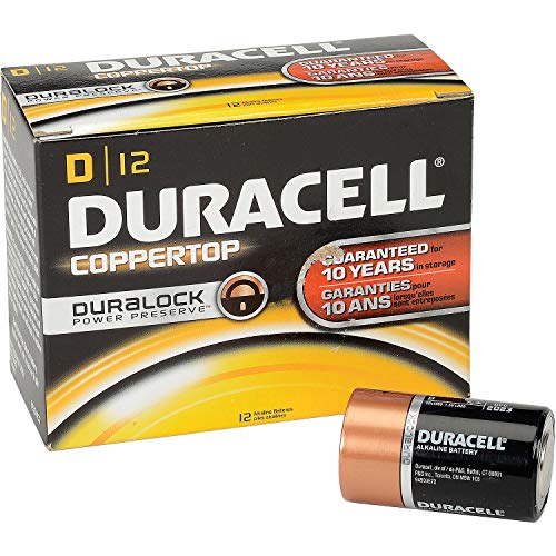 Duracell Coppertop D Batteries with Duralock Power Preserve - 12 Pack | Long-Lasting Power for Flashlights, Toys, Radios & Emergency Kits