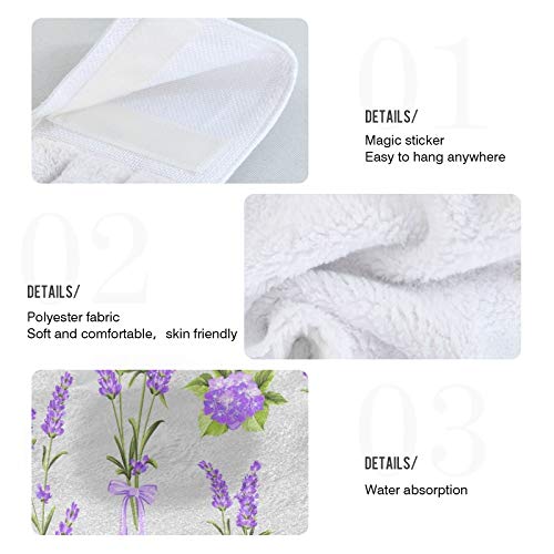 Lavender Purple Kitchen Hand Towel Set - 12
