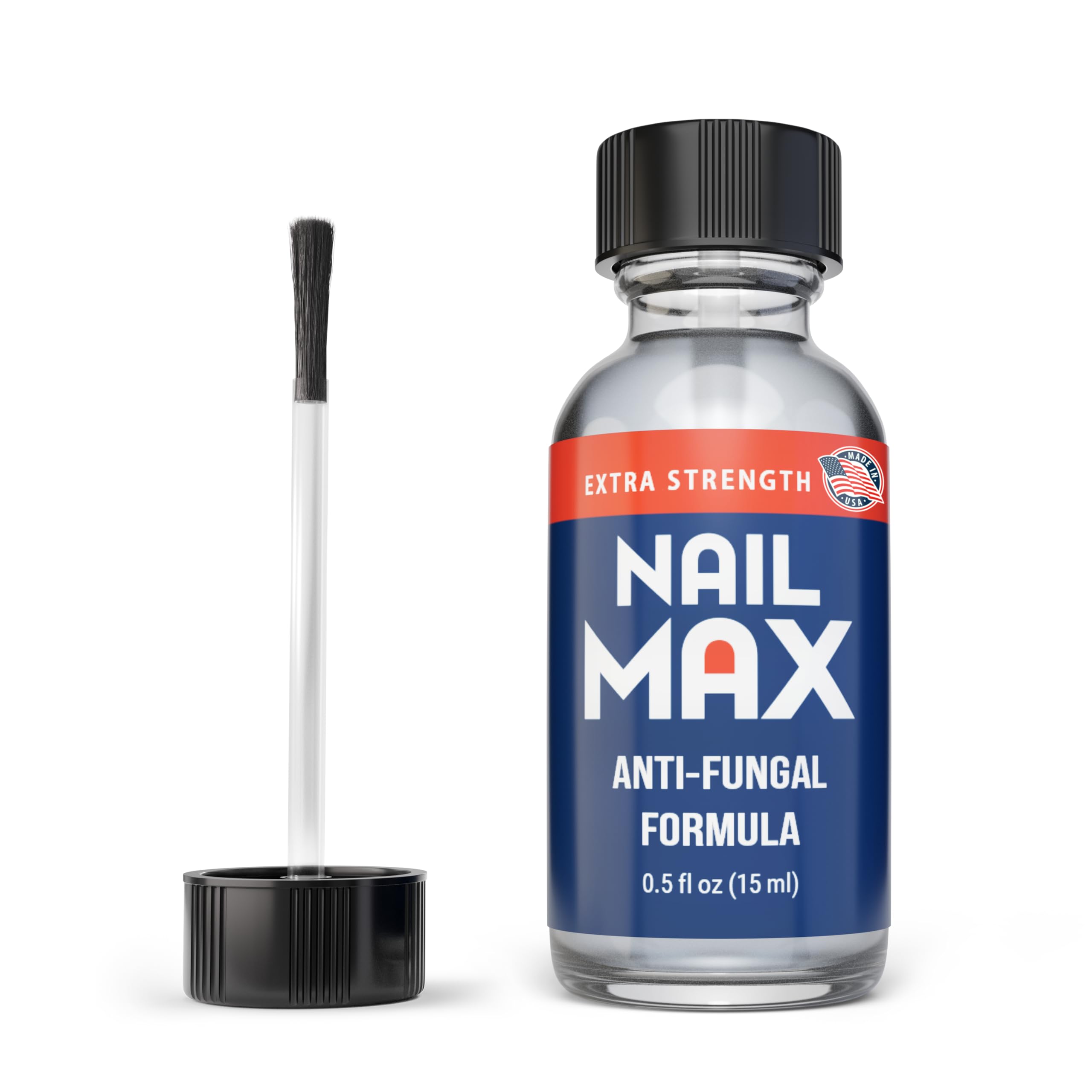 Nail Max Extra Strength Toenail & Finger Fungus Treatment - Fast-Acting Anti-Fungal Liquid Solution for Healthy Nail Growth - Safe for Adults & Kids (0.5 fl oz) - Perfect for Athletes, Swimmers & Pedicure Lovers