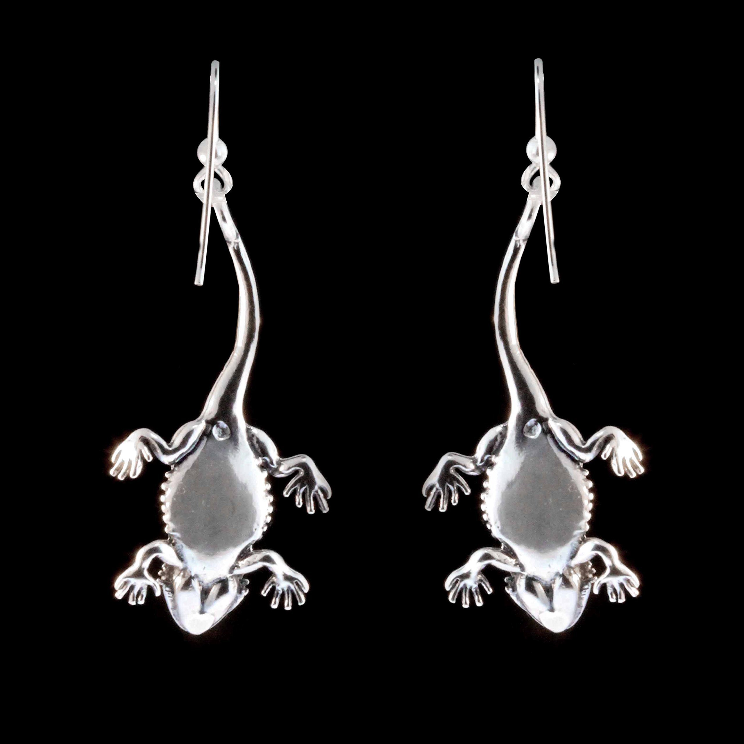 Sterling Silver Bearded Dragon Earrings - Handmade Lizard Charm Jewelry for Reptile Lovers | Perfect for Cosplay, Animal-Themed Parties & Unique Gifts