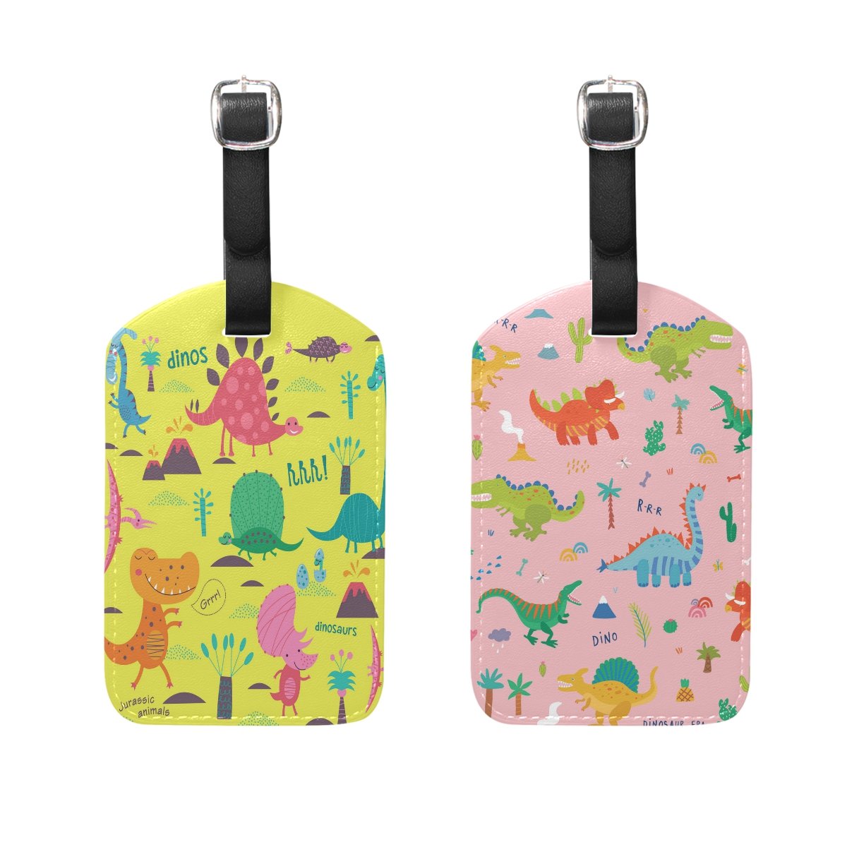 ALAZA Dinosaur Luggage Tags - Cute Animal Travel Accessories for Suitcases & Backpacks | Perfect for Kids, Families & Dinosaur Lovers on Vacation