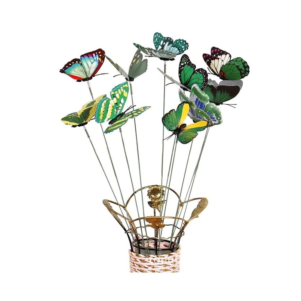 10Pcs Blue Simulation Stick Garden Decor - Artificial Flower Pot Ornaments for Outdoor Gardening, Patio, Yard & Home Decoration - Weather-Resistant & Durable DIY Landscaping Supplies