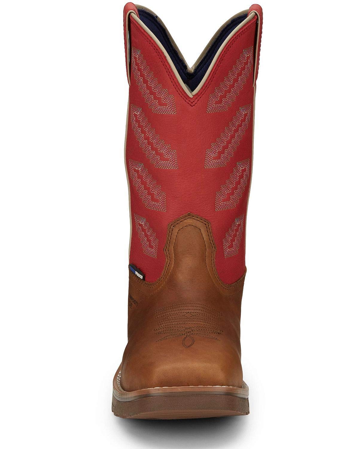 Tony Lama Men's Energy Waterproof Western Work Boots with Composite Toe - Tw3400 | Durable Safety Footwear for Construction, Ranch Work & Outdoor Activities