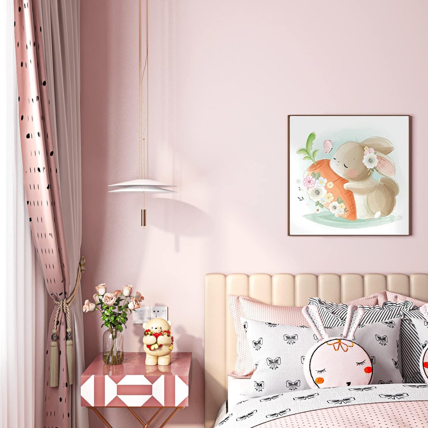 Livelynine 15.8x394 Inch Light Pink Peel and Stick Wallpaper - Self-Adhesive Removable Contact Paper for Bedroom, Kids Room, Nursery, Bathroom, Dorm, Classroom, Locker, Desk & Cabinet - Blush Pink Wall Decor for Girls & Teens - Perfect for DIY Home Decor, Furniture Makeover and Room Renovation