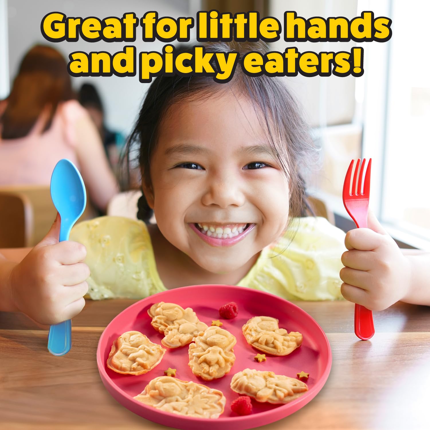 Fairy Friends Mini Waffle Maker - Electric Non-Stick Waffle Iron for Kids & Adults - Makes 7 Magical Fairy-Shaped Waffles & Pancakes Fast - Perfect for Breakfast, Parties & Princess-Themed Gifts