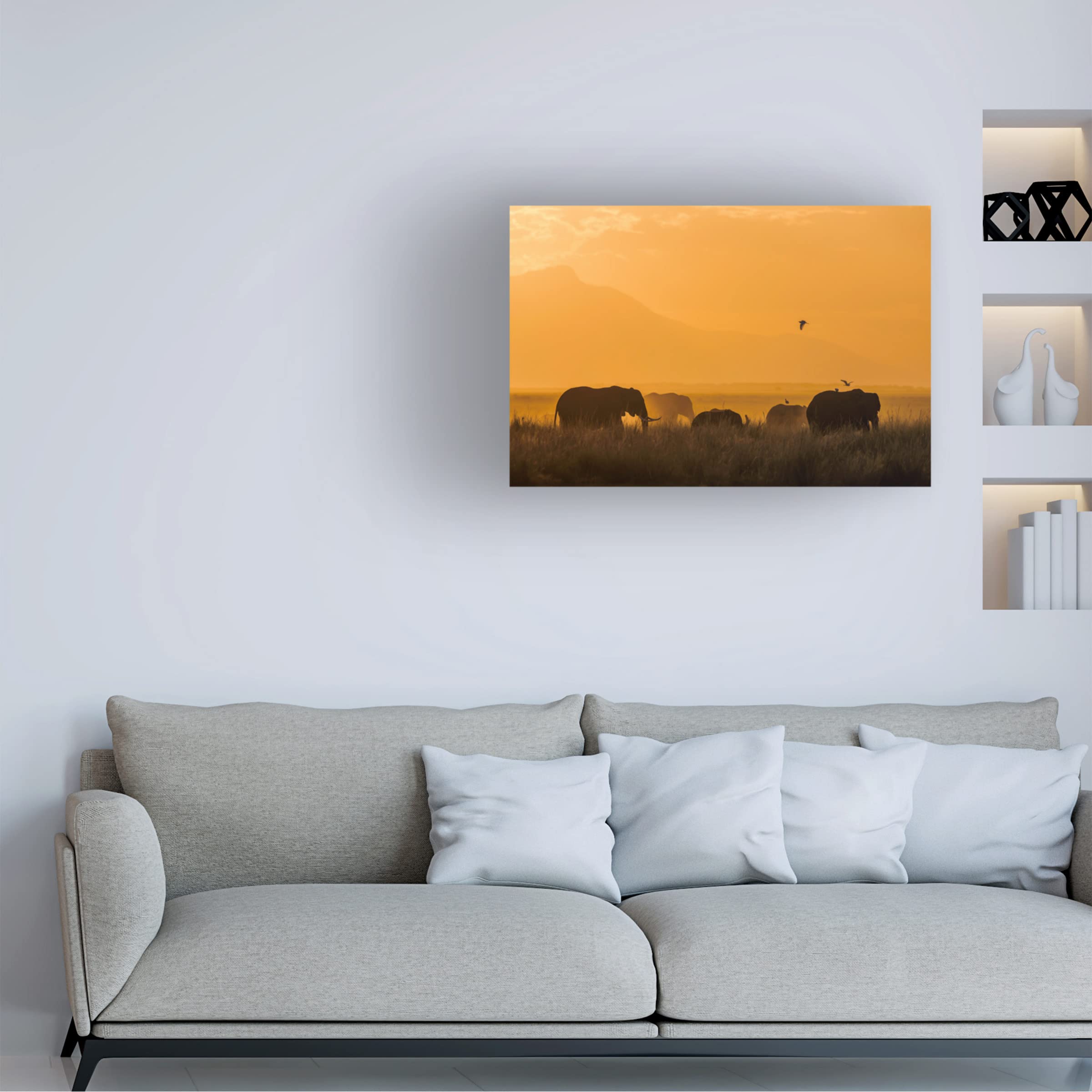 Trademark Fine Art 'Peace' Canvas Wall Art by Young Feng - Modern Abstract Painting for Living Room, Bedroom & Office Decor