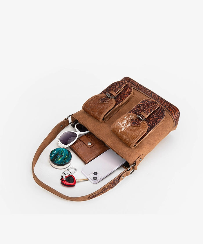 Trinity Ranch Genuine Hair-On Cowhide Concealed Carry Shoulder Holster Bag - Perfect for Outdoor Adventures, Hunting & Everyday Carry