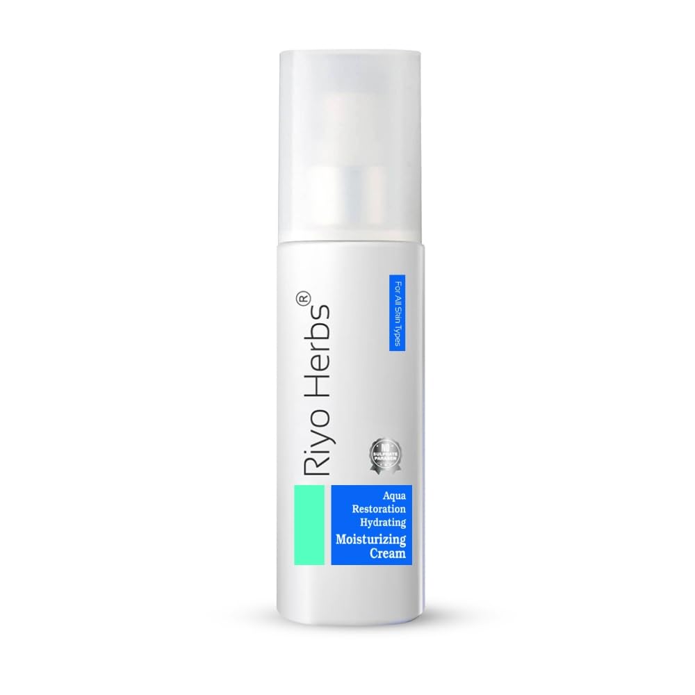 Riyo Herbs Aqua Restoration Moisturizing Face Cream with Shea Butter & Vitamin E - Deep Hydration for Dry Skin - 100ml - Perfect for Daily Skincare Routine & Nighttime Hydration