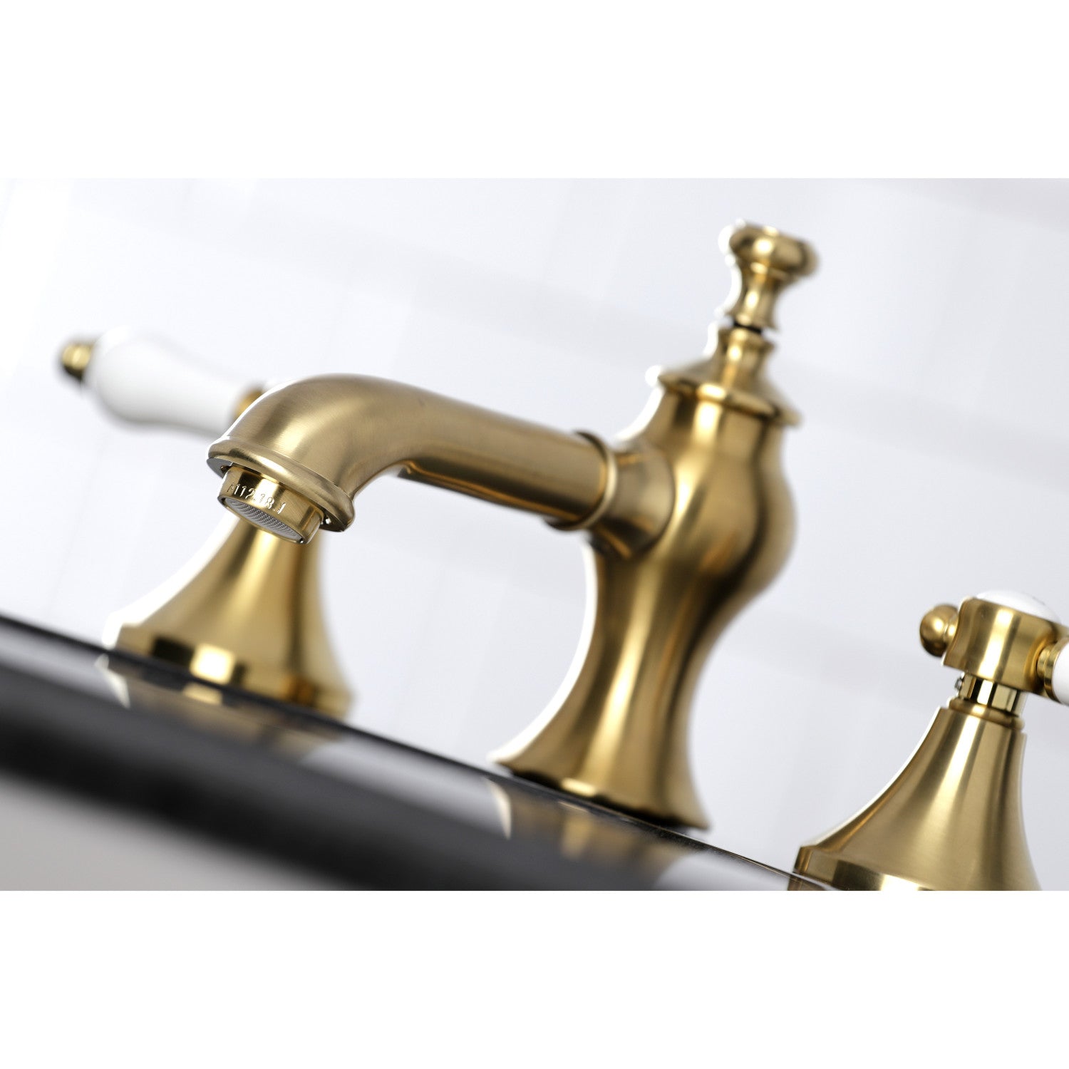 Bel Air KC7067BPL Brushed Brass Widespread Bathroom Faucet - 2-Handle 3-Hole Deck Mount with Pop-Up Drain - Perfect for Modern Bathroom Renovations & Luxury Home Upgrades