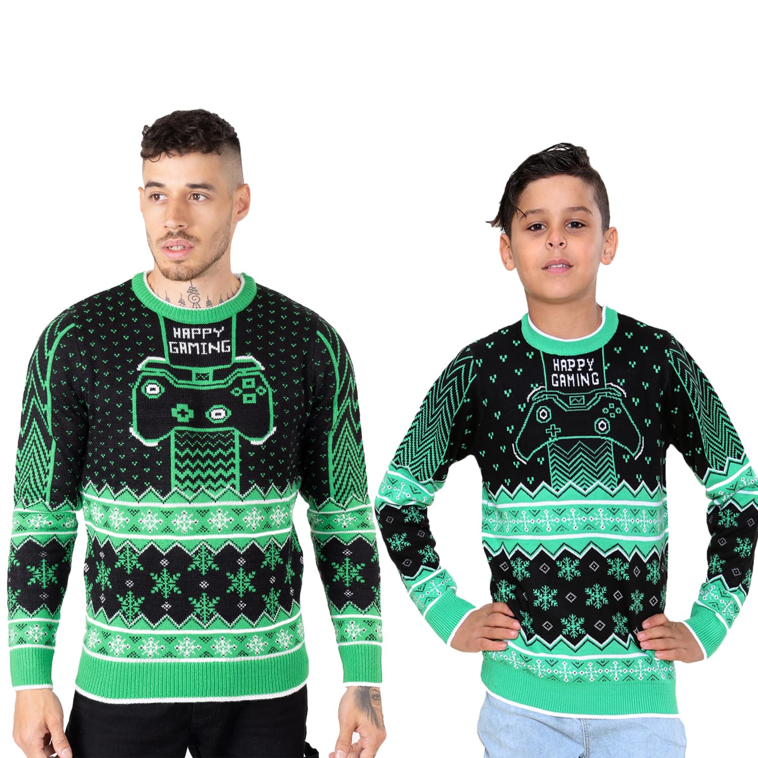 NOROZE Retro Christmas Gaming Sweater for Men, Women & Kids - Family Matching Pullover for Holiday Parties & Cozy Gaming Nights