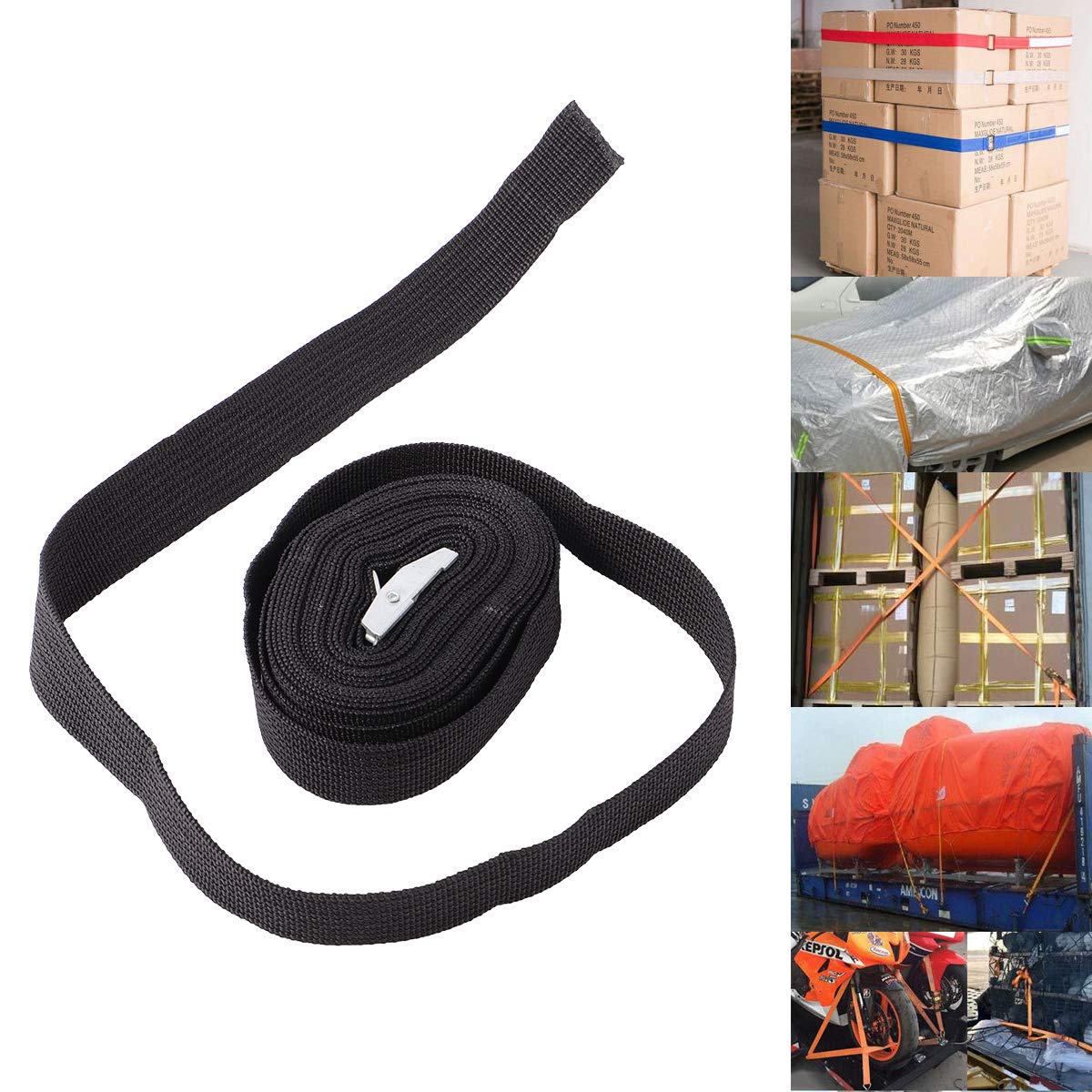 BESPORTBLE 2pcs Cargo Straps with Zinc Buckle for Motorcycle Car Bike - Secure Luggage & Gear