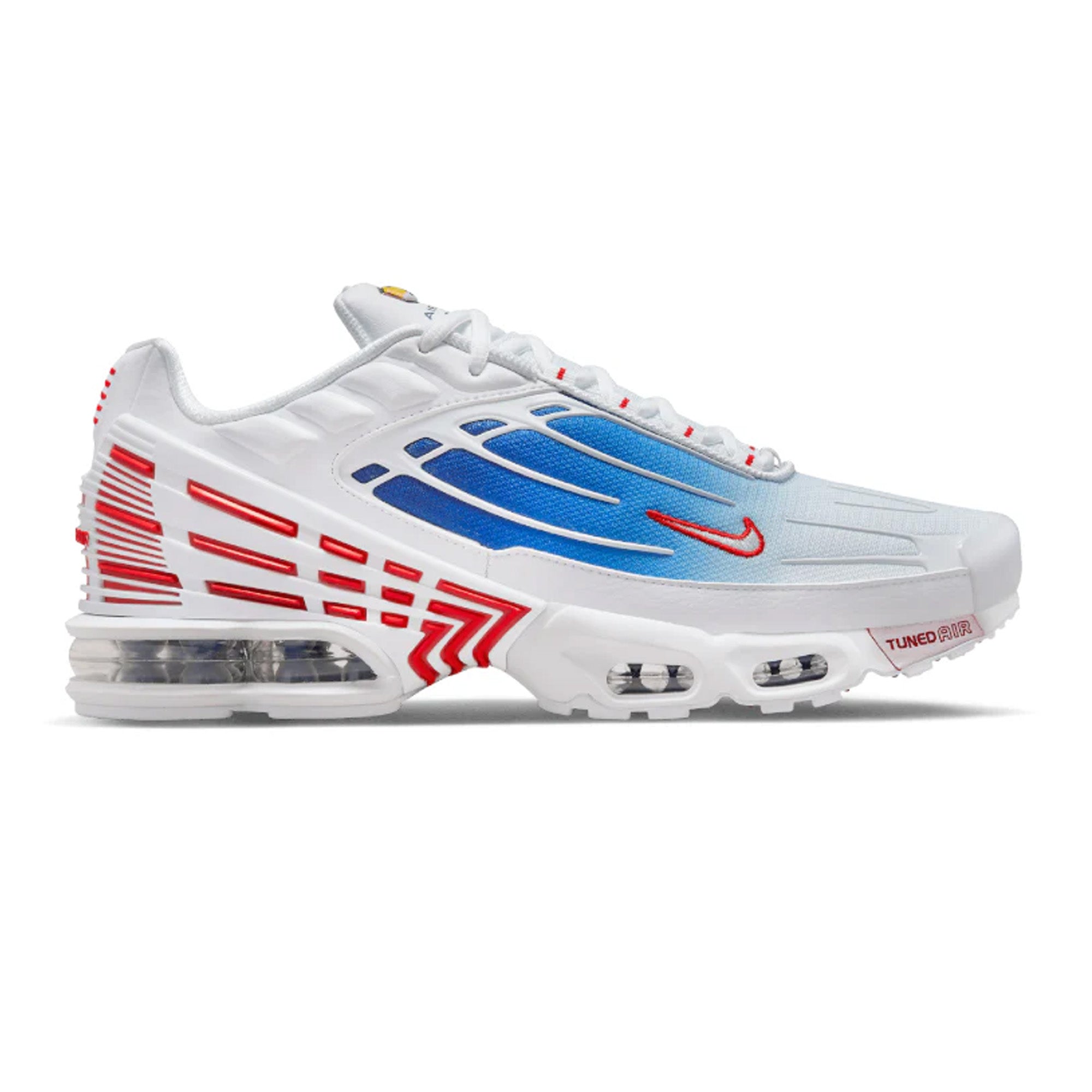 Nike Air Max Plus 3 Running Shoes - White Red Blue (2023) | Men's Cushioned Athletic Sneakers for Gym, Jogging & Everyday Wear