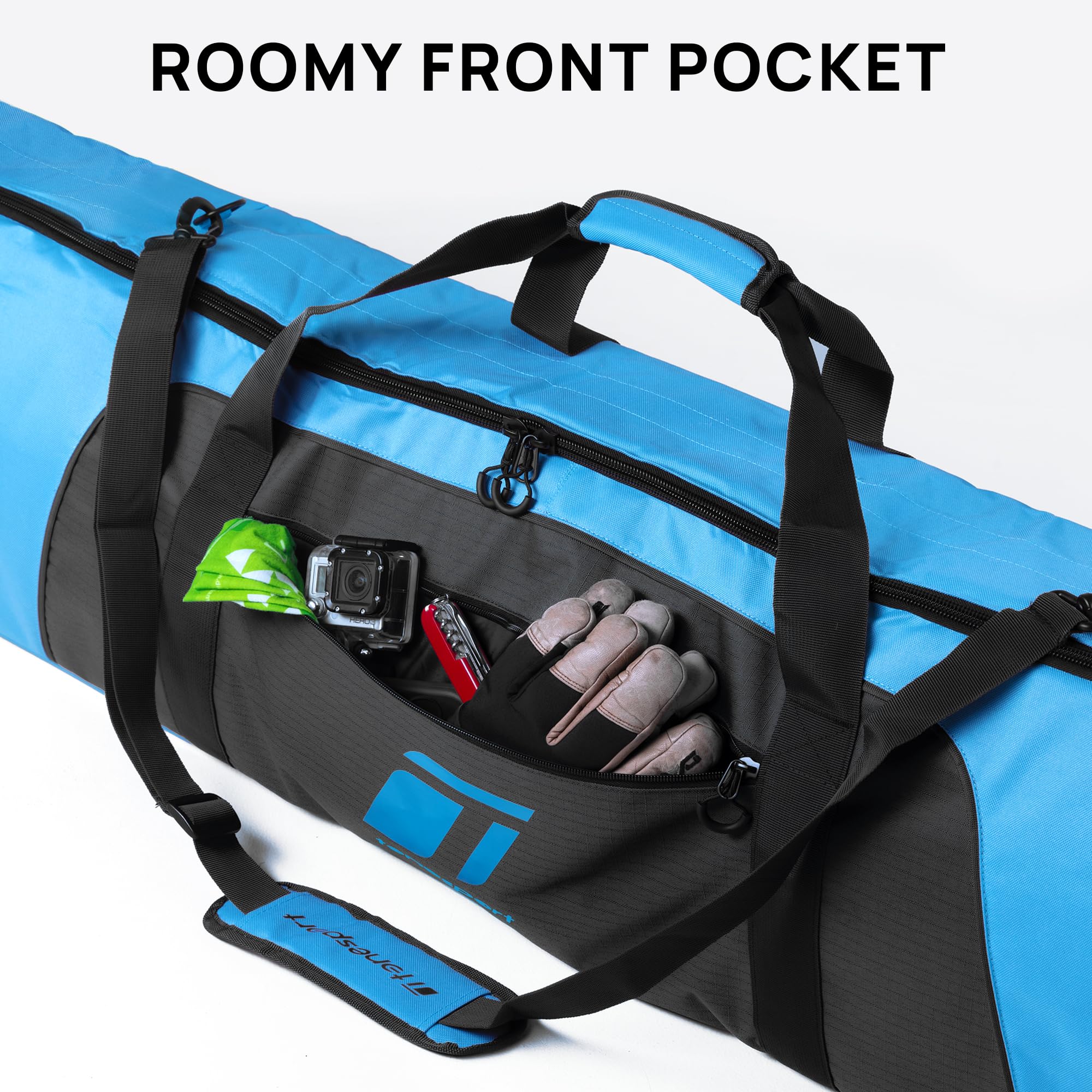 **Padded Waterproof Snowboard Travel Bag for Airplanes - Up to 165cm (65in) - Durable & Lightweight Snowboarding Gear for Flying, Storage & Protection**    *(Perfect for Air Travel, Mountain Trips & Long-Term Snowboard Storage - Fits Most Standard Snowboards)*