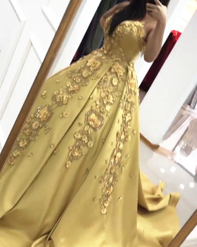 Elegant 3D Lace Flower Embroidery Satin Ball Gown Dress for Prom, Wedding & Formal Events - Plus Size Options Available