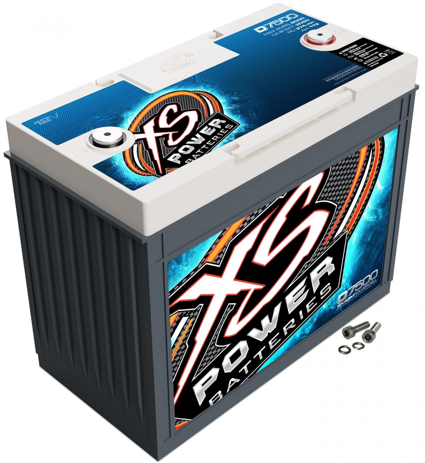 XS POWER D7500 7500W High Performance AGM Car Audio Battery - Perfect for Car Audio Systems, Off-Road Vehicles & Marine Applications