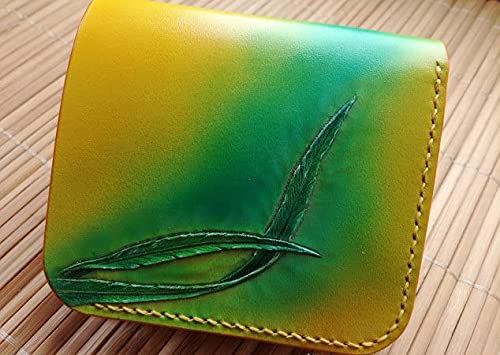 Men's 3D Genuine Leather Handmade Wallet - Carved & Tooled Airbrush Art Design - Perfect for Everyday Use, Gift Giving & Travel Accessories