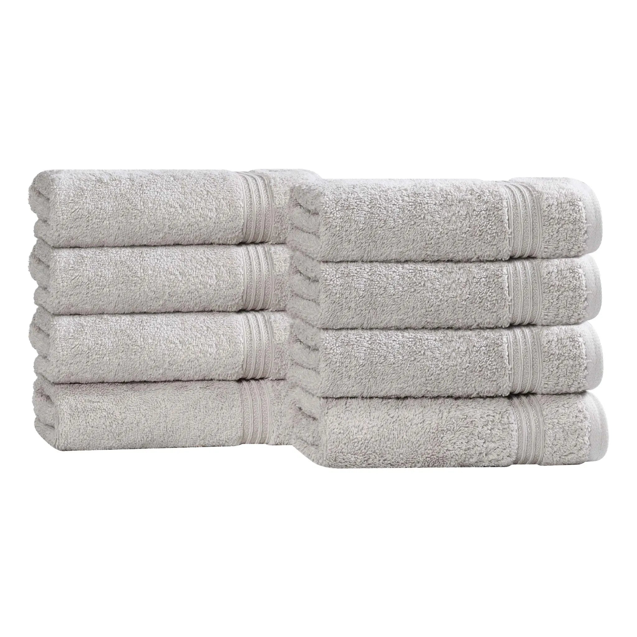 Premium 100% Egyptian Cotton Plush Hand Towels - Ultra Soft & Absorbent Bath Towel Set of 8 for Bathroom, Kitchen & Spa Luxury (24x16 Inches)