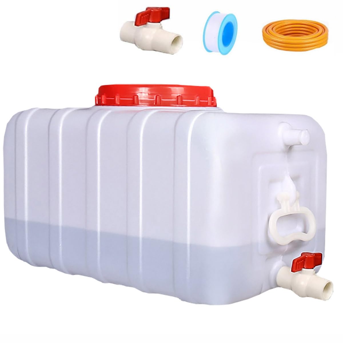 21 Gallon (80L) Portable Water Storage Tank with Spigot Hose - Durable Plastic Water Container for Camping, Hiking, Emergency Preparedness & Outdoor Activities - Perfect for RV Trips, Backpacking and Disaster Kits