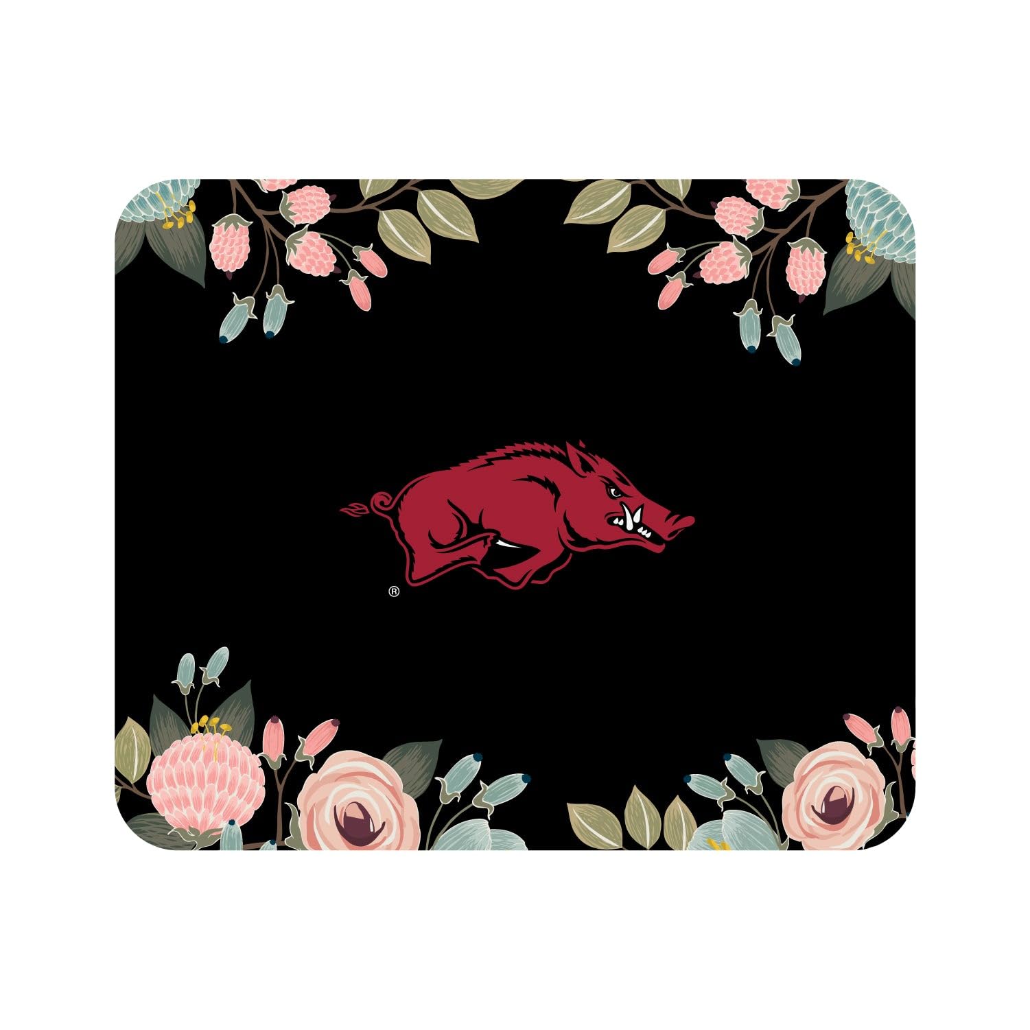 University of Arkansas Razorbacks Mouse Pad - Soft Fabric Gaming & Office Desk Mat with Non-Slip Base, Floral Pink Design for Computer Laptop Workstation (Perfect for Dorm, Home Office & Gift for UA Fans)