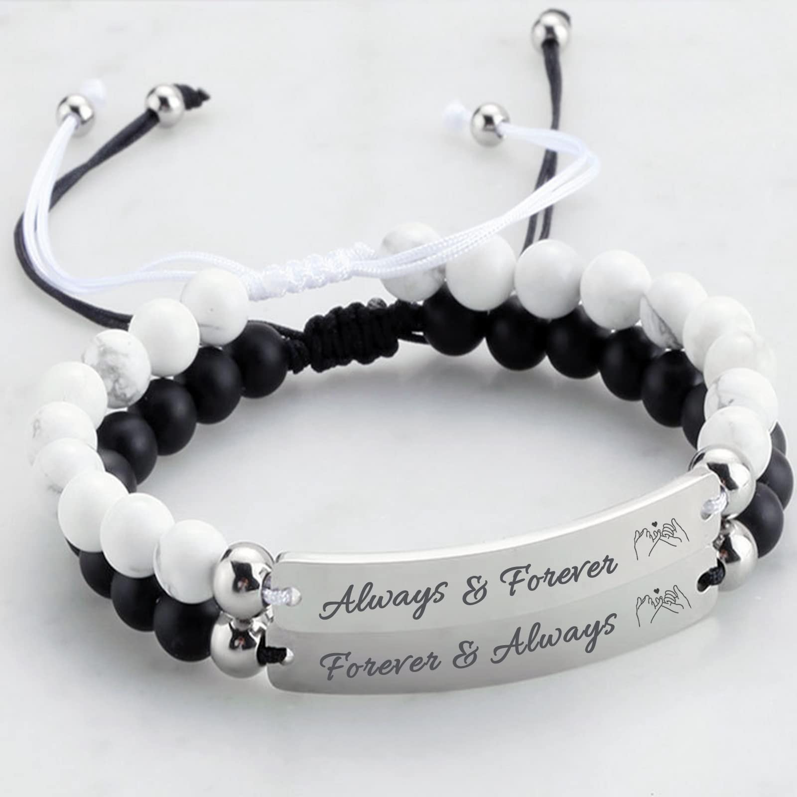 Personalized Engraved Bracelet for Women & Men - Custom Name Bracelet Handmade Gift for Father's Day, Birthday, Graduation | Romantic Couple Jewelry, Anniversary Present, Memorial Keepsake