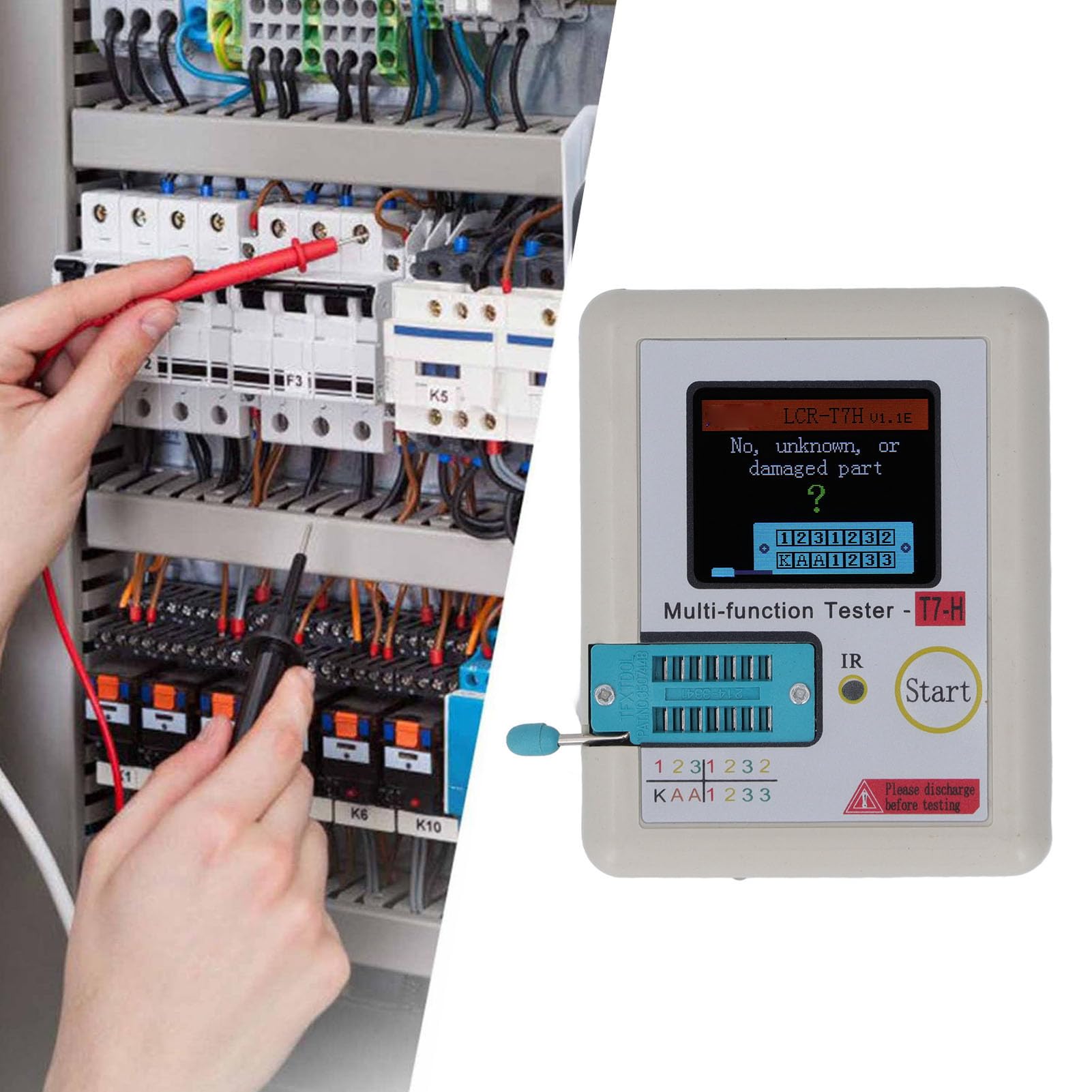 Digital Transistor Tester with LCD Display - Automatic NPN/PNP Transistor Meter for Electronics Repair, DIY Projects & Component Testing