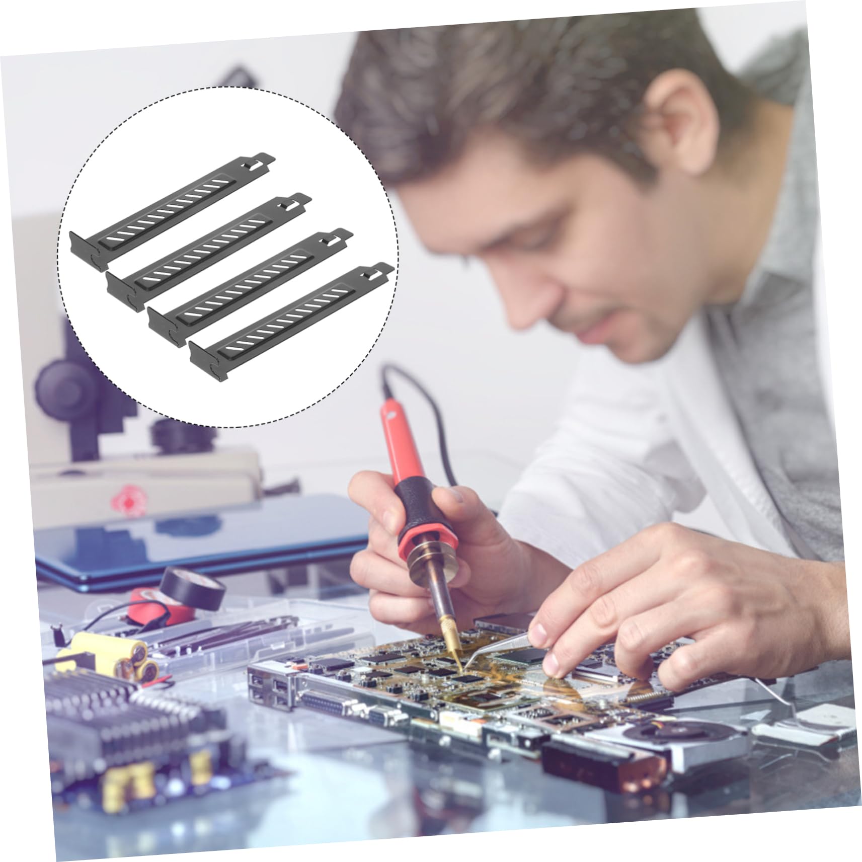 Mikikit 20pcs Stainless Steel Vented GPU Slot Covers - Dust Proof PCIe Blanking Plates for RGB Computer Case, Gaming PC Build & Custom PC Setup - Perfect for Dust Protection & Enhanced Airflow in ATX/Micro-ATX Cases